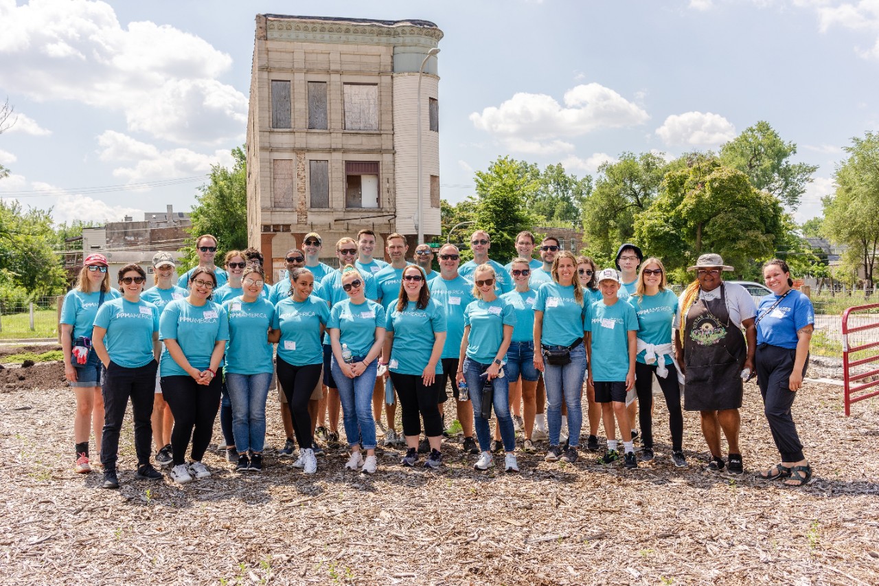 Group of employees after summer volunteer event